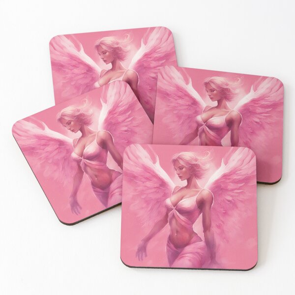 Item preview, Angel in pink, watercolor, AI generated designed and sold by Woodoartdesign.