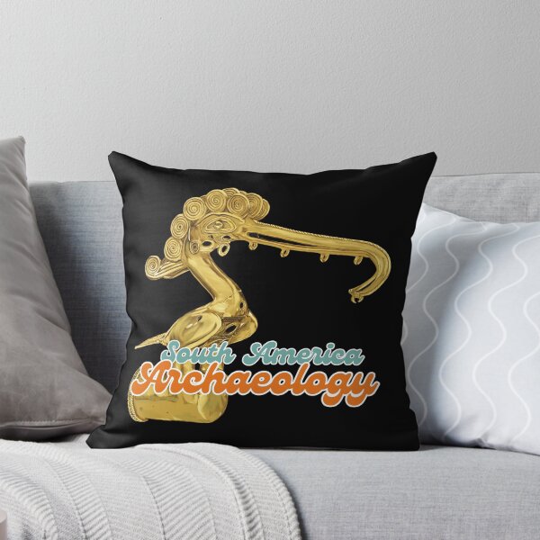 Item preview, South America Archaeology - Illustration of Prehispanic Bird Artifact in Gold with message "South America Archaeology" ​​- Retro Art designed and sold by Carola-art.