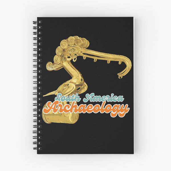 Item preview, South America Archaeology - Illustration of Prehispanic Bird Artifact in Gold with message "South America Archaeology" ​​- Retro Art designed and sold by Carola-art.