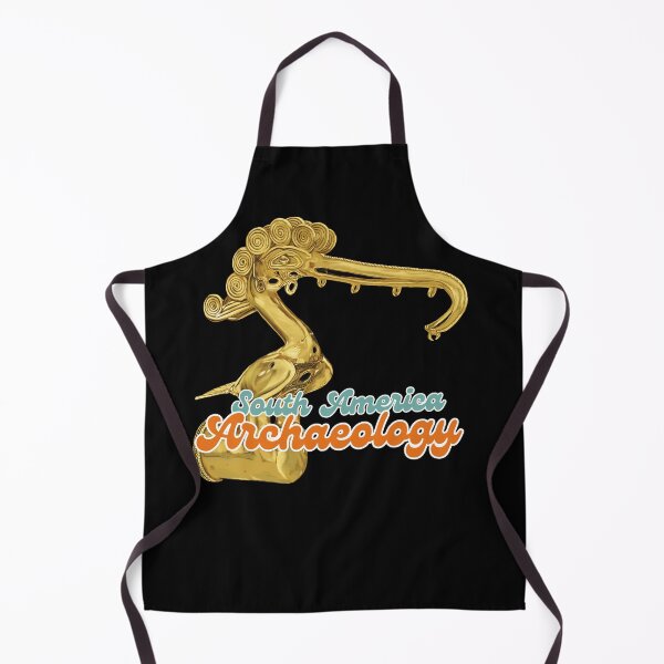 Item preview, South America Archaeology - Illustration of Prehispanic Bird Artifact in Gold with message "South America Archaeology" ​​- Retro Art designed and sold by Carola-art.
