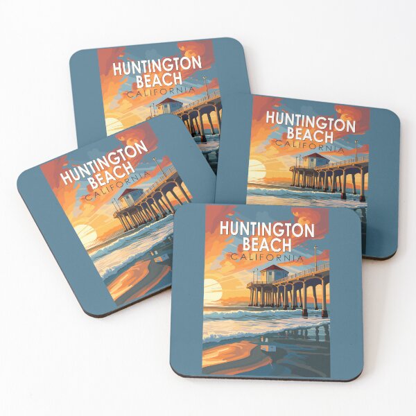 Item preview, Huntington Beach California Travel Art Vintage designed and sold by KrisSidDesigns.