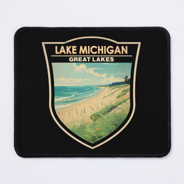 Item preview, Lake Michigan Travel Art Badge designed and sold by KrisSidDesigns.