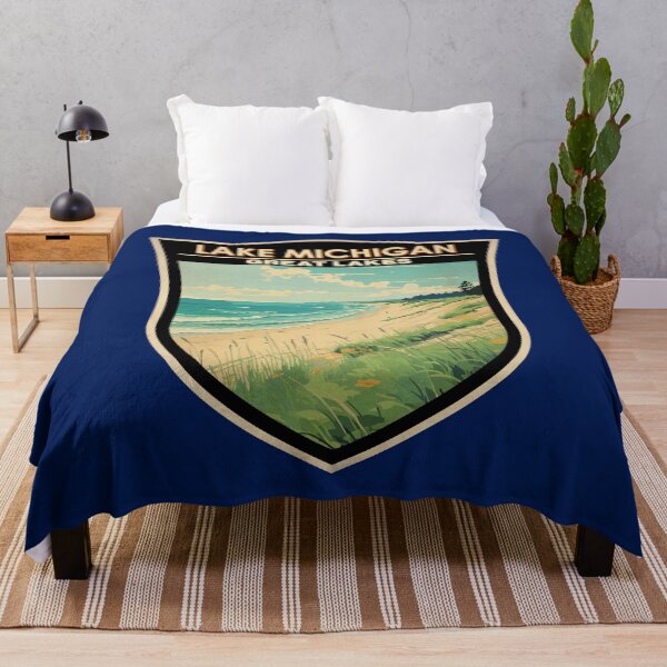 Item preview, Lake Michigan Travel Art Badge designed and sold by KrisSidDesigns.