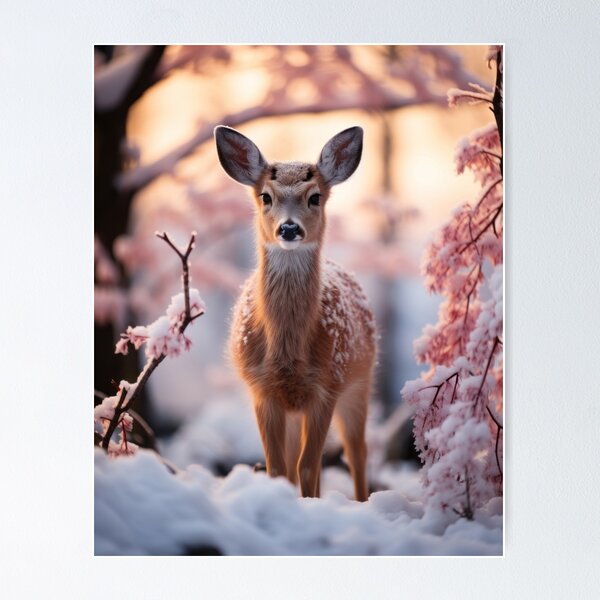 Item preview, Beautiful Winter Portrait of a Deer in a Snow-Covered Forest designed and sold by Domitian Tincaba.