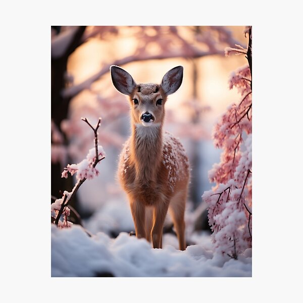 Item preview, Beautiful Winter Portrait of a Deer in a Snow-Covered Forest designed and sold by Domitian Tincaba.