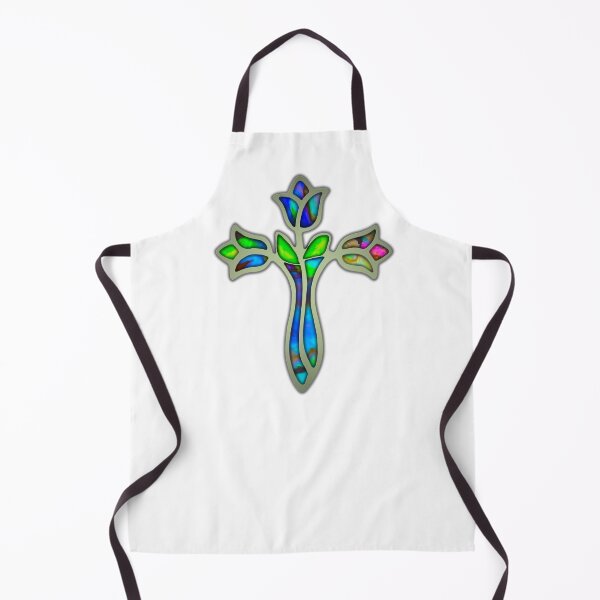 Item preview, Stained Glass Cross With Roses designed and sold by SoLunAgua ..