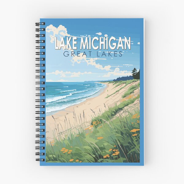 Item preview, Lake Michigan Travel Art Vintage designed and sold by KrisSidDesigns.