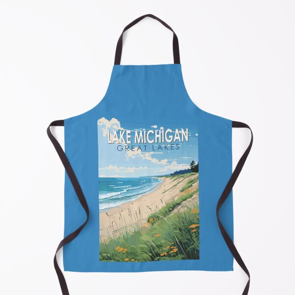 Item preview, Lake Michigan Travel Art Vintage designed and sold by KrisSidDesigns.