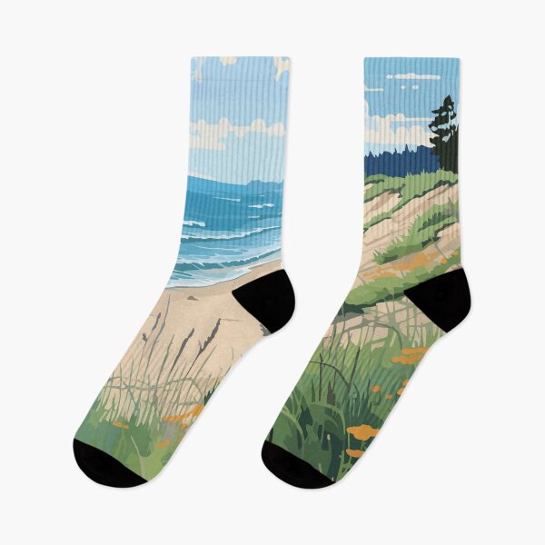 Item preview, Lake Michigan Travel Art Vintage designed and sold by KrisSidDesigns.