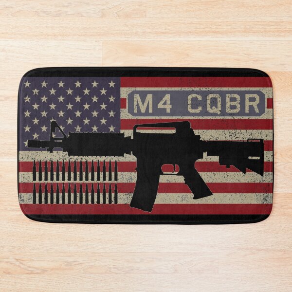 Item preview, M4 CQBR Carbine Diagram Vintage American Flag Gift designed and sold by MilitaryMart.