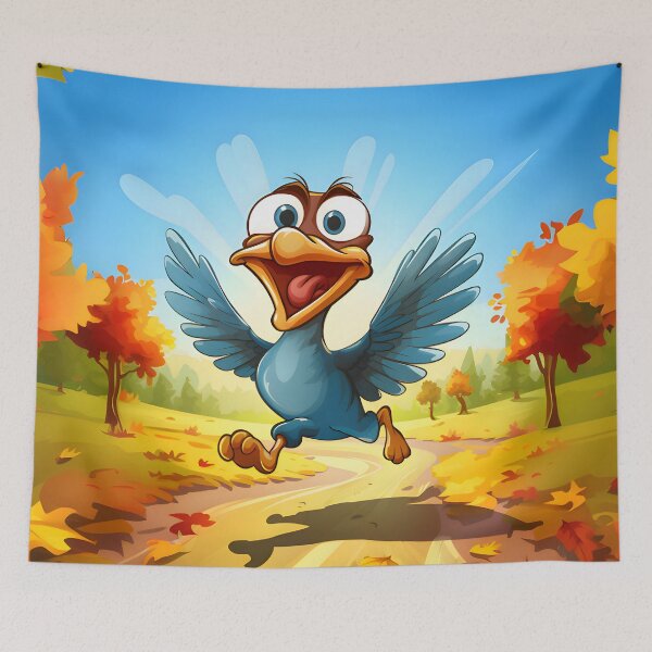 Item preview, Panic running cartoon turkey on western background designed and sold by workshoot.