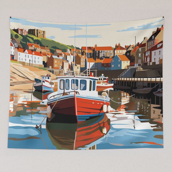 Item preview, A Pop Art Travel Print of Whitby - England  designed and sold by StudioRedKoala.