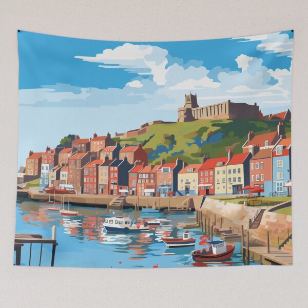 Item preview, A Pop Art Travel Print of Whitby - England  designed and sold by StudioRedKoala.