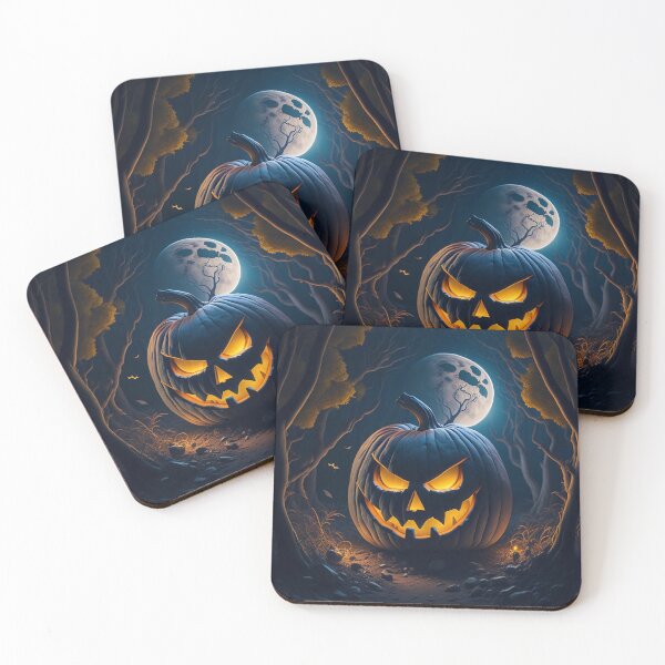 Item preview, Spooky jack-o-lantern in a magical forest designed and sold by Art4PrintGifts.