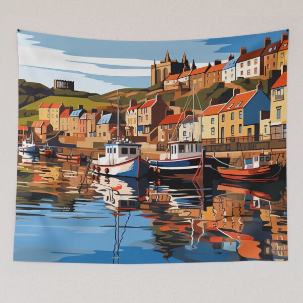 Item preview, A Pop Art Travel Print of Whitby - England  designed and sold by StudioRedKoala.