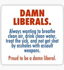 Proud to be a damn liberal Sticker