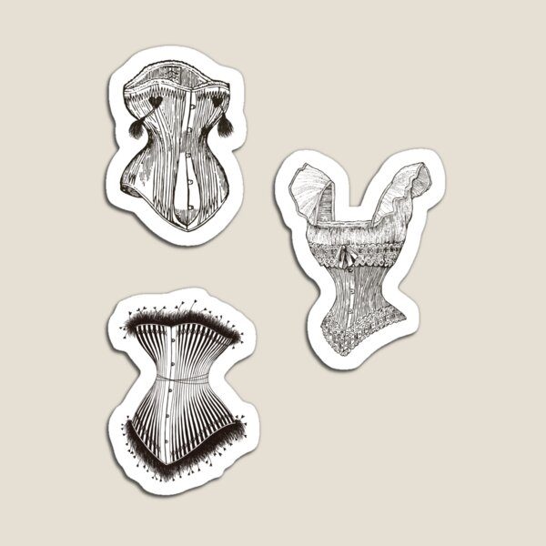 Item preview, Black Line Work Vintage Corset Set of 3  designed and sold by MaryRose73744.