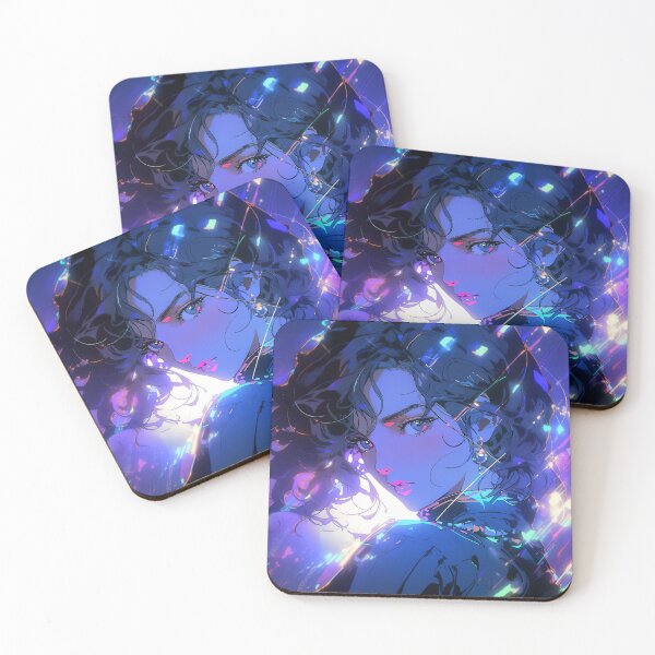 Item preview, Beautiful Glowing Neon Purple Anime Girl designed and sold by bubblegoth.