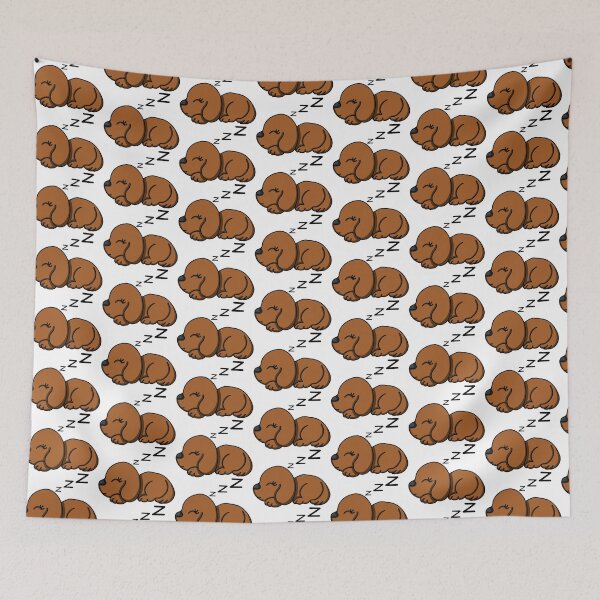 Item preview, cute sleeping dog (ginger) designed and sold by ChesssesShop.