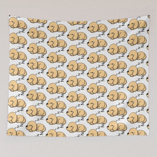 Item preview, cute sleeping dog (light brown) designed and sold by ChesssesShop.