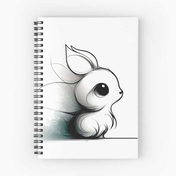 Aperçu de l'œuvre Dessin noir et blanc d’un lapin avec une ombre créée et vendue par Rafal Saluszewski.