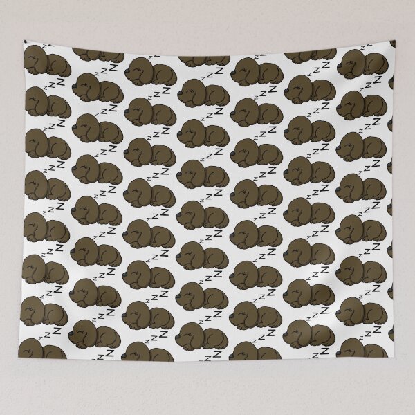 Item preview, cute sleeping dog (brown) designed and sold by ChesssesShop.