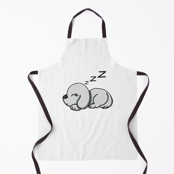 Item preview, cute sleeping dog (white) designed and sold by ChesssesShop.