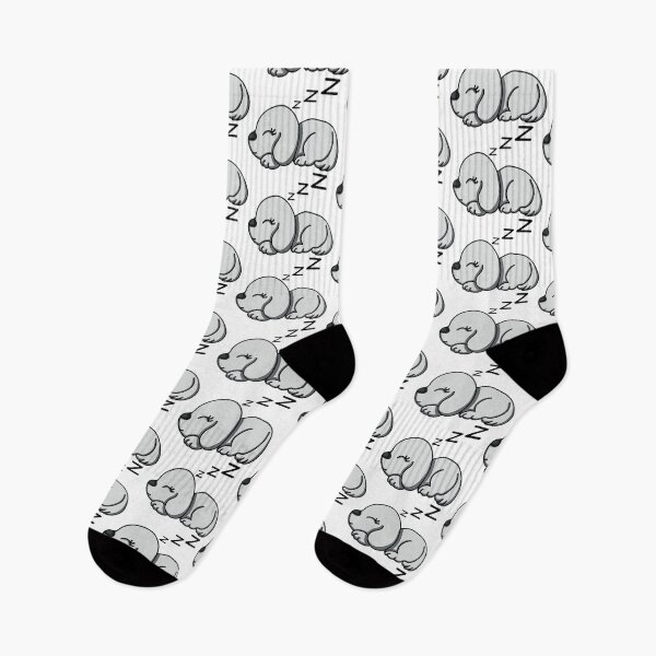 Item preview, cute sleeping dog (white) designed and sold by ChesssesShop.