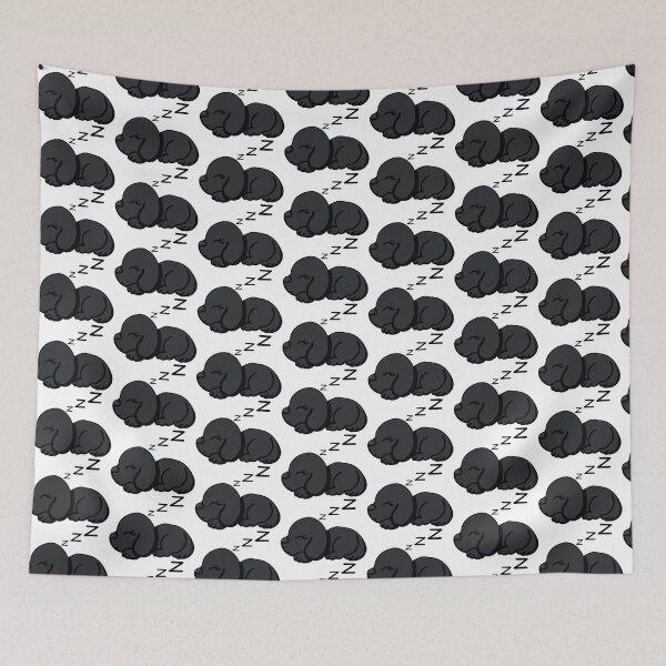 Item preview, cute sleeping dog (black) designed and sold by ChesssesShop.