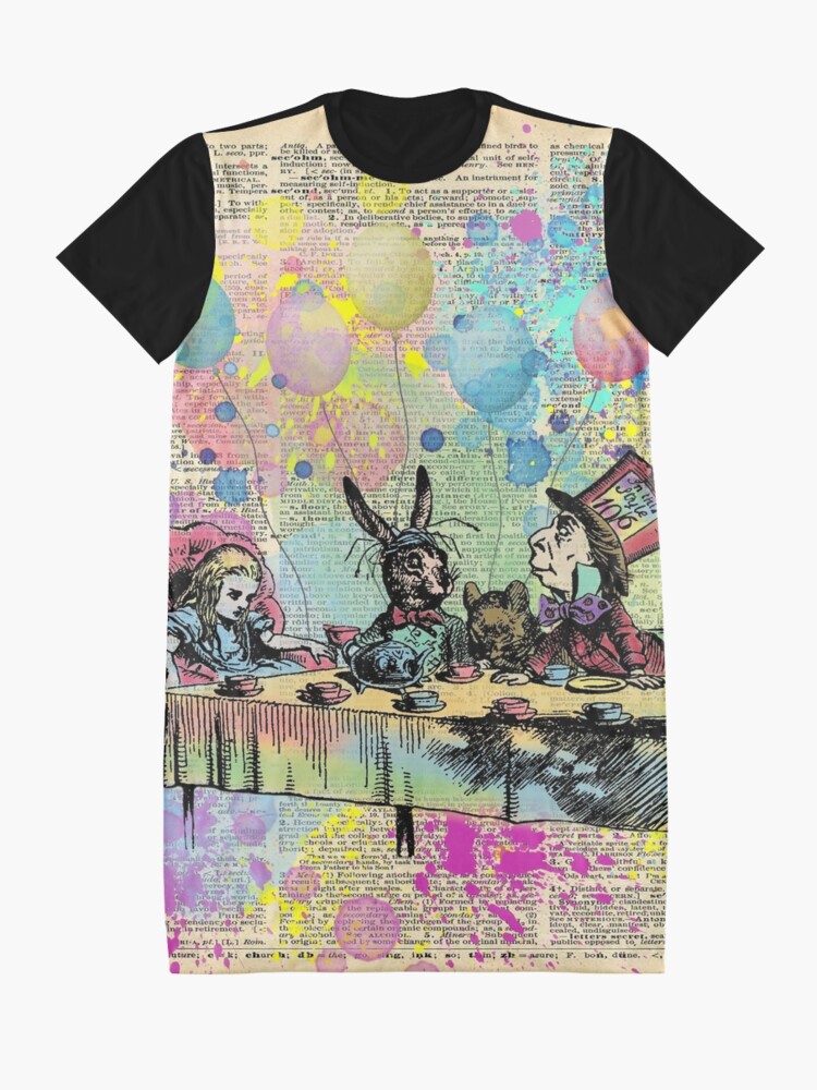 Alternate view of Tea Party Celebration - Alice In Wonderland Graphic T-Shirt Dress