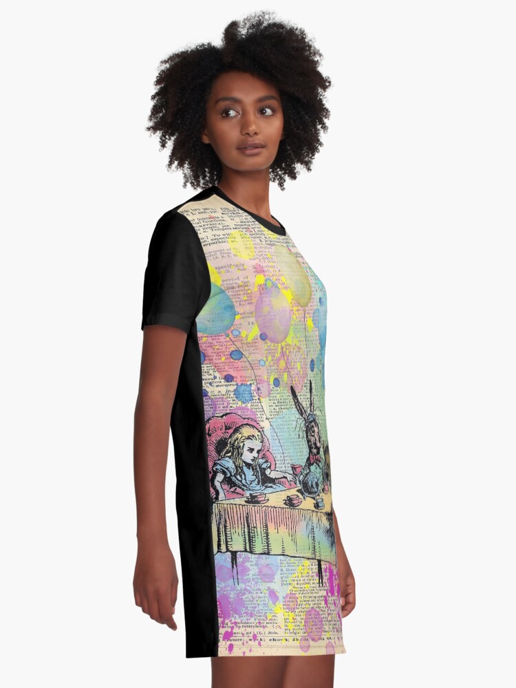 Alternate view of Tea Party Celebration - Alice In Wonderland Graphic T-Shirt Dress