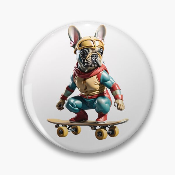 Item preview, Illustration of an aspiring French Bulldog riding a skateboard designed and sold by AI-Only Creations.