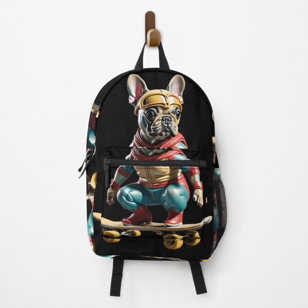 Item preview, Illustration of an aspiring French Bulldog riding a skateboard designed and sold by AI-Only Creations.