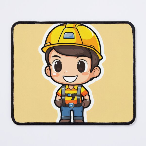 Item preview, Construction worker | cute style designed and sold by ComicsFactory.
