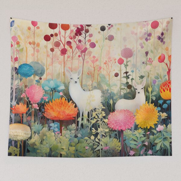 Item preview, Dreamy deer amongst the flowers designed and sold by BixieStudios.