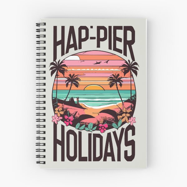 Item preview, Hap-Pier Holidays Cute Beach Sunset Christmas Pun - Winter Holidays Funny Beach Pun designed and sold by CoffeeJoeMugs.