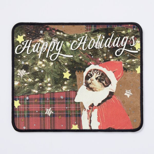 Item preview, Happy Holidays vintage cat collage holiday card designed and sold by OnBambisMind.