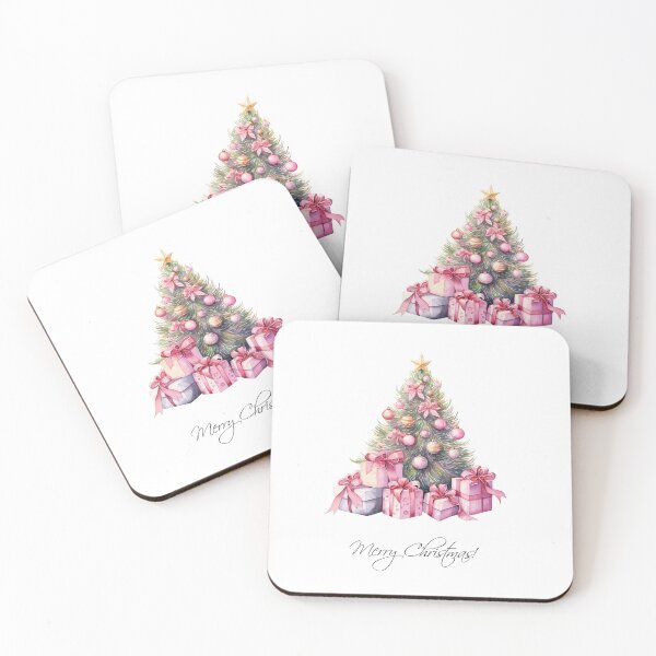 Item preview, Pink Christmas Tree Breast Cancer Awareness Watercolor Art designed and sold by adriana-holmes.