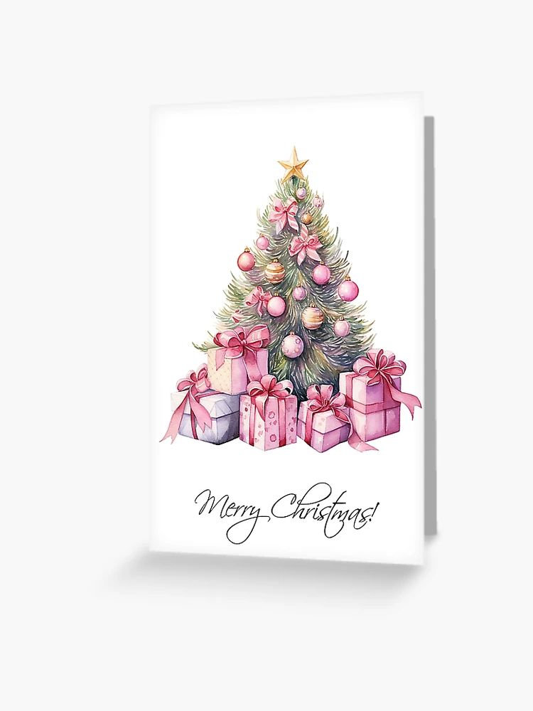 Watercolor store Christmas Cards Pink Pram