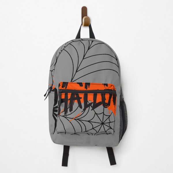 Item preview, Happy Halloween - large spider web and black spider with orange impression designed and sold by esao.