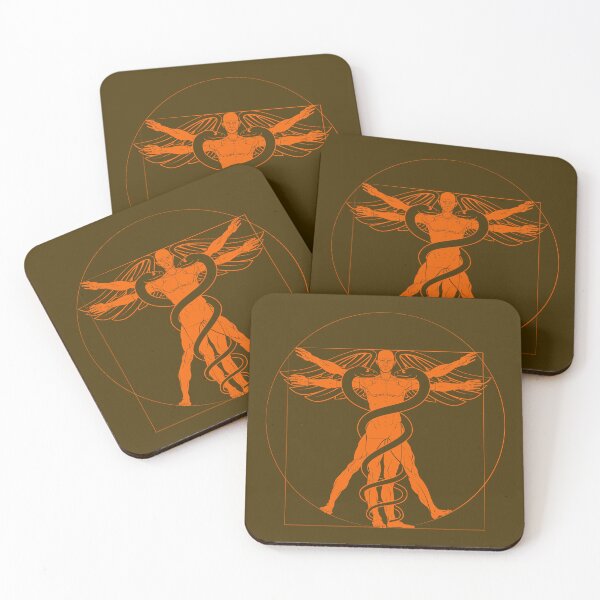Item preview, Vitruvian Man Caduceus (Orange) designed and sold by FilmmakersPOV.