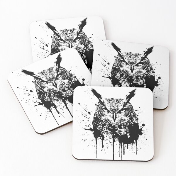 Item preview, Great Horned Owl Ink Splatter designed and sold by CortexCreations.