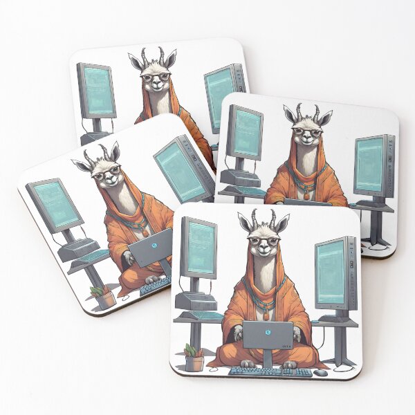 Item preview, Cute futuristic computer scientist llama designed and sold by ExtraSilver.