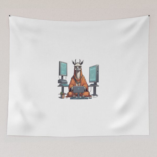 Item preview, Cute futuristic computer scientist llama designed and sold by ExtraSilver.