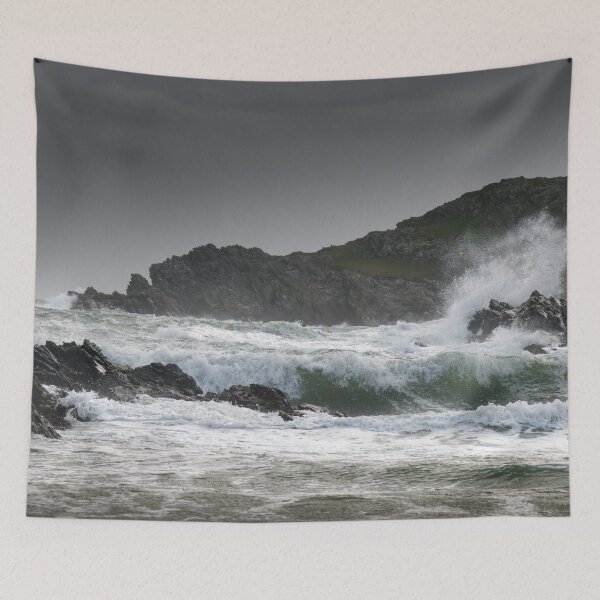 Item preview, Crashing Waves at Porth Darfarch Bay designed and sold by heidipics.
