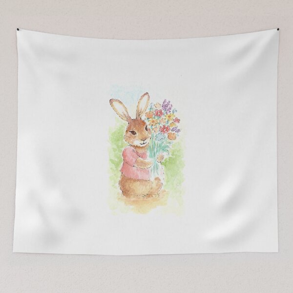 Item preview, Rabbit With Flowers Watercolour designed and sold by Brett Miley.