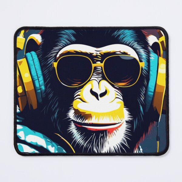 Item preview, Ape Art: Monkey Vibing to Music with Headphones and Sunglasses designed and sold by milliedoesart84.
