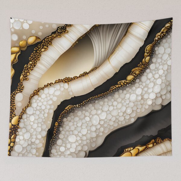 Item preview, Abstract Fantasy Geode in Black White and Gold designed and sold by Glimmersmith.