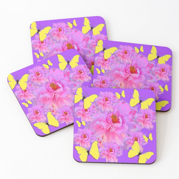 Item preview, ABSTRACT YELLOW BUTTERFLY PURPLE GARDEN ART designed and sold by sharlesart.