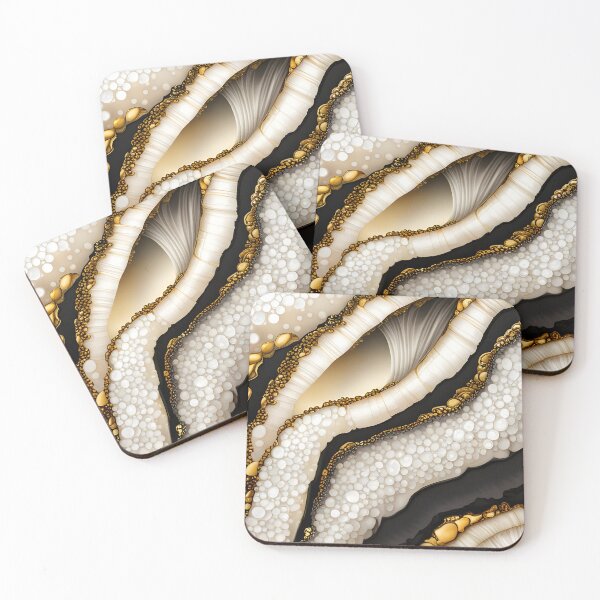 Item preview, Abstract Fantasy Geode in Black White and Gold designed and sold by Glimmersmith.